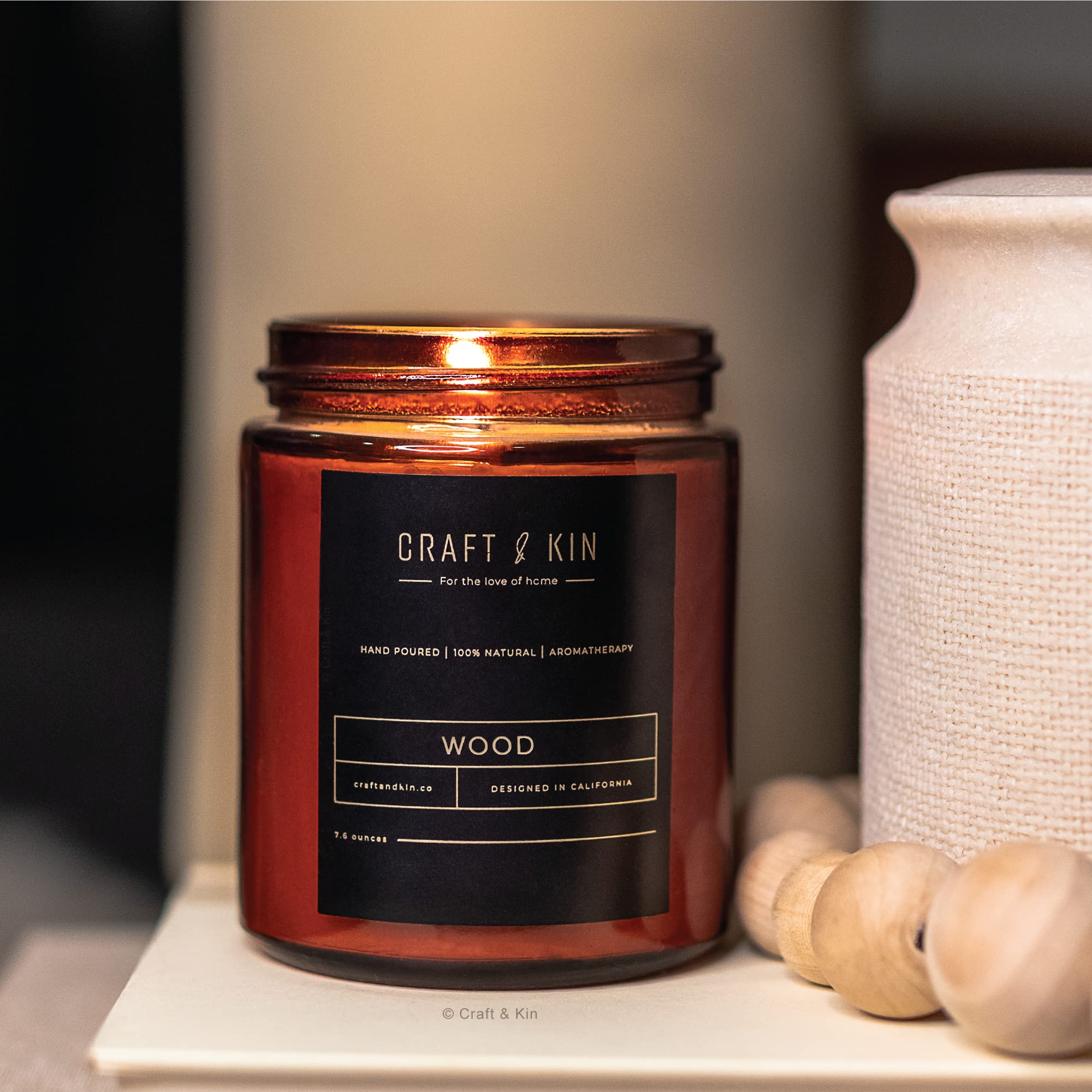 Premium Wood Candle | Scented Candle 8 oz 45 Hour Burn | Wood Wick Candles, Soy Candle, Mens Candles for Home | Novelty Candle |